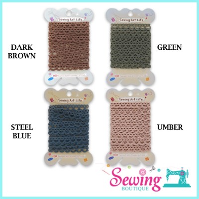 LACE - ROUND-COTTON-2M(GREEN, DARK BROWN, STEEL BLUE, UMBER)